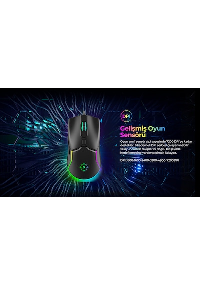 North Air Black Kablolu RGB Profesyonel Optik Oyuncu Mouse