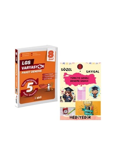 Gizli Yayınları 8.sınıf Lgs Varyasyon Puan Hesaplamalı 5'li Paket Deneme