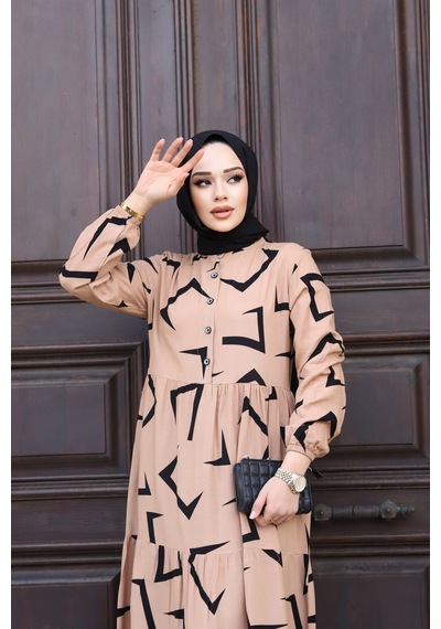 Hira Life Fashion Kadın Tesettür Mevsimlik Beli Kuşaklı Dokuma Viskon Elbise Vizon-siyah Vizon-siyah Hira Life Fashion Kadın Tesettür Mevsimlik Beli Kuşaklı Dokuma Viskon Elbise Vizon-siyah Vizon-siyah