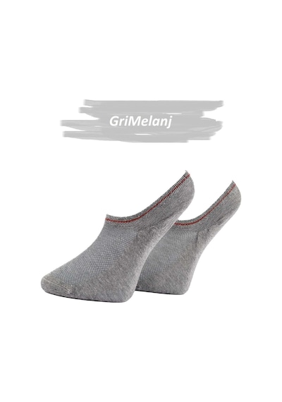 Jiber Erkek Bambu Likralı Sneaker Çorap 7051 - 12 Adet Gri Melanj