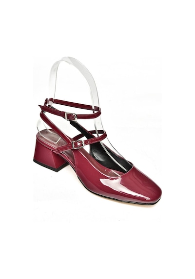 Fox Shoesp654137008 Bordo Rugan Mary Jane Alçak Topuklu Kadın Ayakkabı Maryjane Bordo