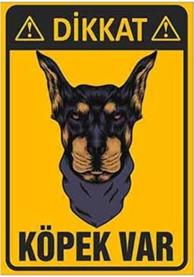 'dikkat Köpek Var' Pvc Plastik Uyarı Levhası 30x42 Cm