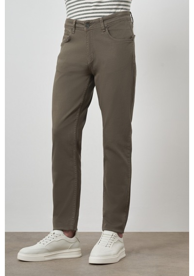 Morven Erkek Haki Pamuk 5 Cep Slim Fit Jean Kot Pantolon 25ms003036710 Haki