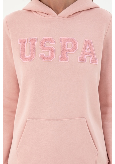U.S. Polo Assn. Kadın Toz Pembe Basic Kapüşonlu Sweatshirt 50296931-VR050 U.S. Polo Assn. Kadın Toz Pembe Basic Kapüşonlu Sweatshirt 50296931-VR050
