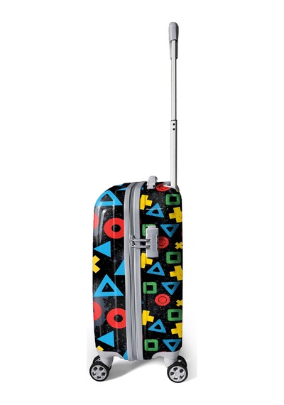 Coral High Let's Play Desenli Kabin Boy Valiz 50cm 16559 Siyah - Kırmızı