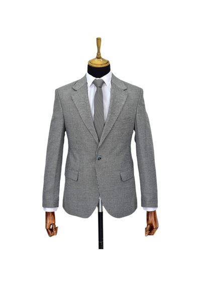 Erkek Gri Tek Spor Ceket Çift Yırtmaçlı Bgl-st03981 Gri