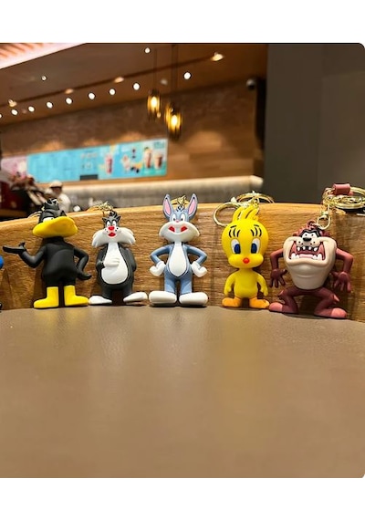 Daffy Duck Figürü Anahtarlık Aksesuar Çanta Süsü Silikon 3d Aksiyon Figürü Siyah