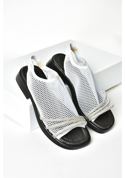 Fox Shoess476900415 Beyaz File Kadın Sandalet Beyaz