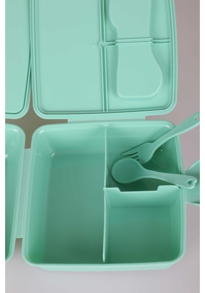 Dekomus İle Lisanslı Stıtch 2 Katlı Beslenme Kutusu / Lunch Box Çok Renkli