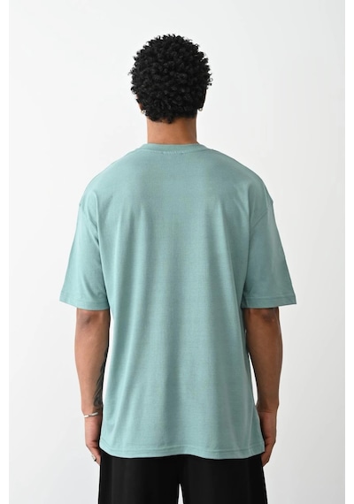 Barlashive Erkek Tişört Düz Basic Penye Yazlık Bisiklet Yaka Kısa Kol T-shirt - Mint Yeşili Çok Renkli