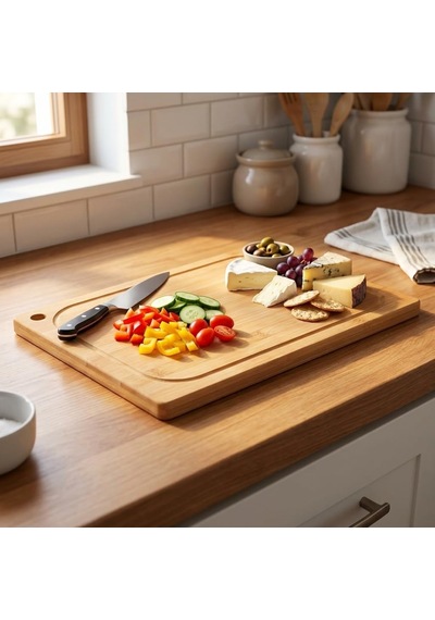 Tr Bambu Kesme Tahtası Antibakteriel Yıkanabilir Doğrama Tahtası Dikdörtgen 32x22 Cm Orta Boy Diğer