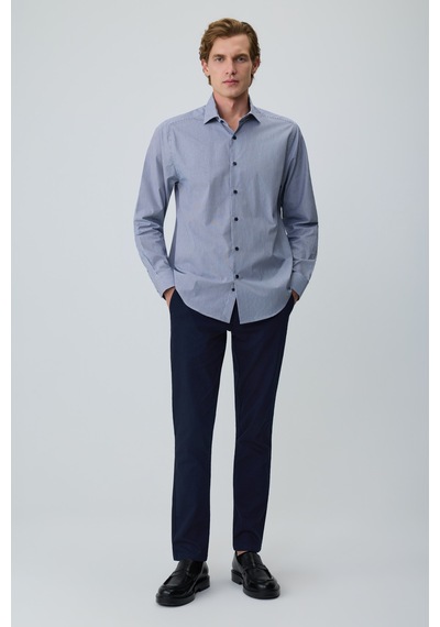 Morven Erkek Lacivert Pamuk Trend Dynamic Fit İtalyan Yaka Gömlek 26mc004040200 Lacivert