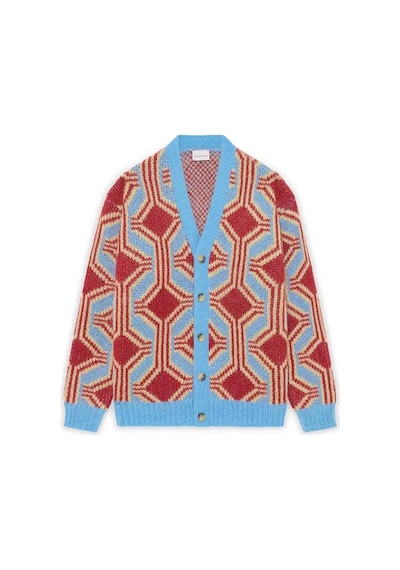 Aymer Şık Le Cardigan Mohair Geometrique - Kırmızı Yün Ve Mohair Triko Hırka