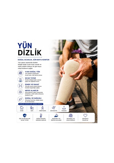 Tr Yün Termal Dizlik Kışlık Yünlü Sıcak Tutan Dizlik Diz Kireçlenmelerine Hassasiyetlarına Dizlik 2 Adet
