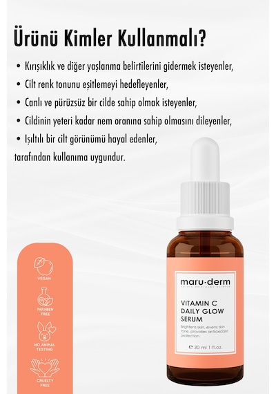 Maruderm C Vitamini ve Peptid Aydınlatıcı Cilt Bakım Serumu 30 ML
