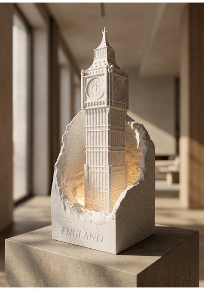 Dünya Mirasları Led Işıklı 3d Dekoratif Yapılar Koleksiyonu Big Ben Gri