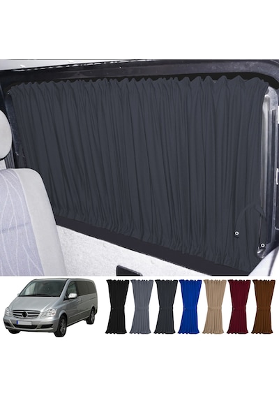 Pandami Mercedes Vito W639 5 Cam 2003-2014 Uyumlu Füme Raylı Oto Perde Takımı