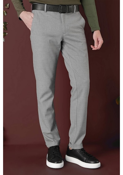 Efor P 1141 Slim Fit Gri Klasik Pantolon Gri
