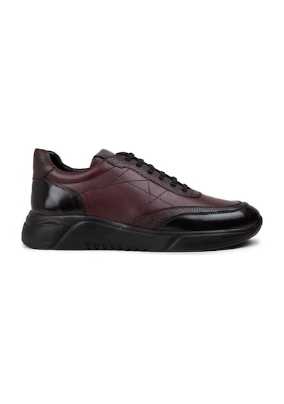 Deery Hakiki Deri Bordo Erkek Sneaker Ayakkabı - 01962Mbrde01 Bordo