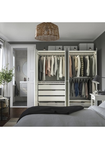 Ikea Beyaz Geniş Kapaklı Gardırop 200x60x201 Cm Ikea Beyaz Geniş Kapaklı Gardırop 200x60x201 Cm