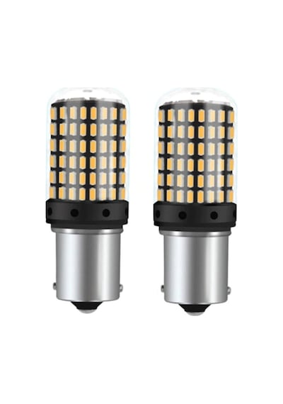 P21w 1156 Ba15s 144 Ledli Ultra Güçlü Turuncu Işık 93 Tek Duy Led Led Sinyal Ampülü (2 Adet)