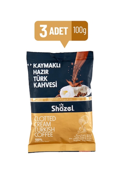 Shazel Kaymaklı Hazır Türk Kahvesi 100 GR x 3 Adet