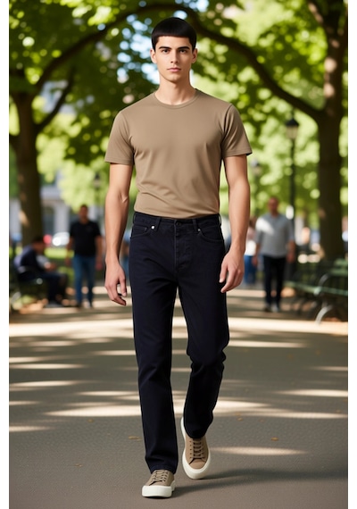 Ersefa Erkek Geniş Paça Kot Pantolon Cool & Comfort Fonksiyonel Dayanıkl siyah