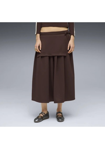 Puma T7 Midi Pleated Skirt Kahverengi Kadın Elbise-etek