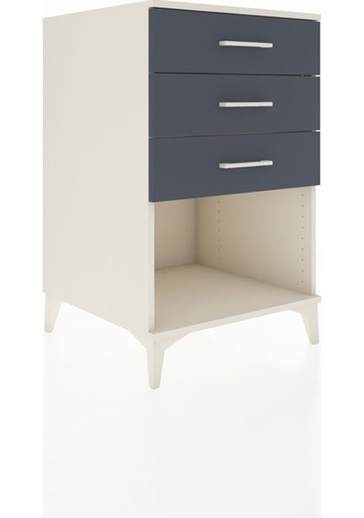 Kronos Komodin 3 Çekmeceli 60x59x96 Aytaşı-antrasit Aytaşı