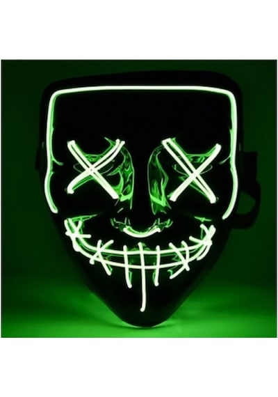 Led Işıklı Yeşil Maske Çok Renkli