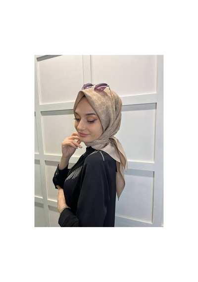 Aker Elegance Monogram Eşarp 1090500 Koyu Bej Koyu Bej