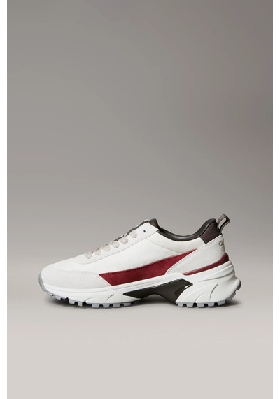 Calvin Klein Kadın Karışık Materyalli Kalın Tabanlı Sneaker - Beyaz Lily White/beluga