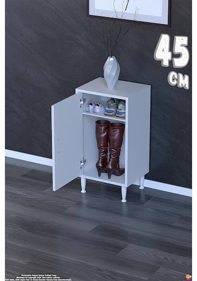 Bulut Ayakkabılık - Kapaklı 1 Raf 2 Bölmeli Dar Alanlar İçin Çok Amaçlı Dolap 45 Cm Beyaz Bulut Ayakkabılık - Kapaklı 1 Raf 2 Bölmeli Dar Alanlar İçin Çok Amaçlı Dolap 45 Cm Beyaz