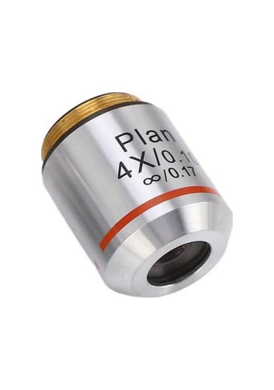 Mikroskop Objektifi 4x Infinity Plan Sonsuz Plan 4x/0.10 /0.17 Özel Kabında