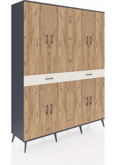 Hyperion Gardrop 10 Raflı 2 Çekmeceli 8 Kapaklı 176x44x221 Antrasit-çam/aytaşı Çam/aytaşı Hyperion Gardrop 10 Raflı 2 Çekmeceli 8 Kapaklı 176x44x221 Antrasit-çam/aytaşı Çam/aytaşı