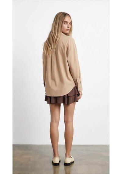 Quzu Oversize Taş Kadın Gömlek 11478