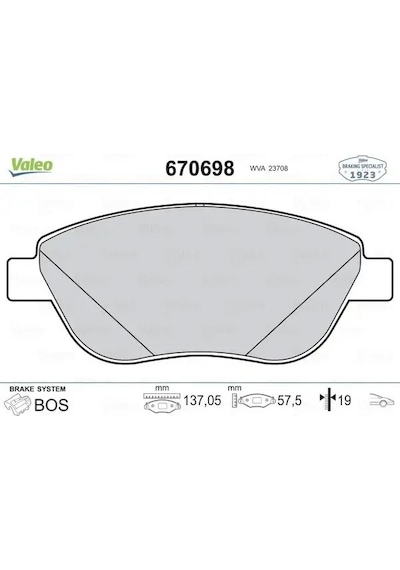 Opel Corsa D On Fren Balatasi 1.4 2007-2014 Valeo 670698