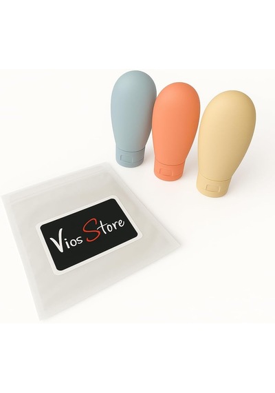 Vios Store Travel Boy 60 Ml Seyahat Tipi Şampuan Şişesi Seti Sızdırmaz, Yeniden Doldurulabilir Silikon Kap