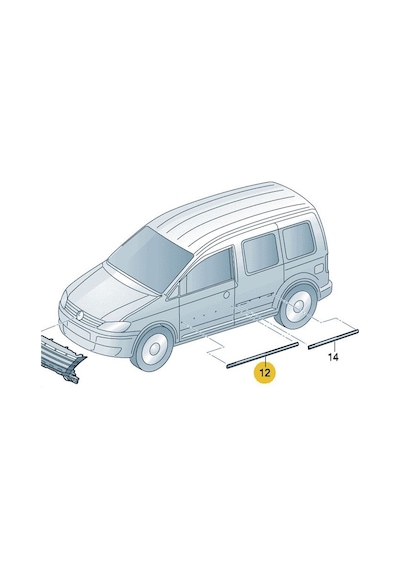 VW Caddy 11-15 Sol Ön Kapı Çıtası Bandı Siyah Plastik 2K0853515E