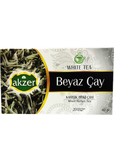 Akzer Beyaz Çay Karışık Bitki Süzen Poşet Çay 20 x 2 G