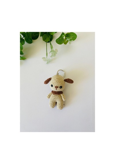 Adenya Sepeti Amigurumi Köpek Anahtarlık Kahverengi