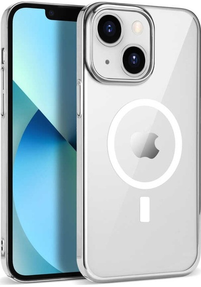 Zeyline Apple Uyumlu iPhone 14 Plus Zore Wireless Şarj Özellikli Pixel Magsafe Kapak-gümüş