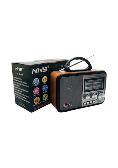 Buffer Orta Boy Retro, Nostaljik, Ahşap Tasarım Bluetooth Hoparlörlü, Şarjlı, Taşınabilir Fm/am Destekli Radyo Ns-8897