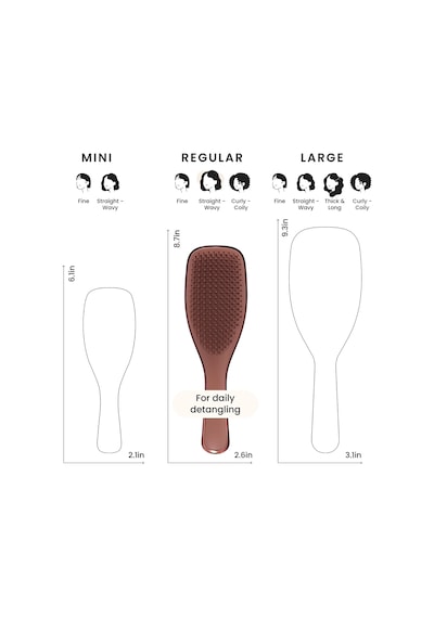Ultimate Detangler Chrome Choc Bronze Islak Ve Kuru Düz Ve Kıvırcık Saçlar İçin Saç Fırçası Tarak