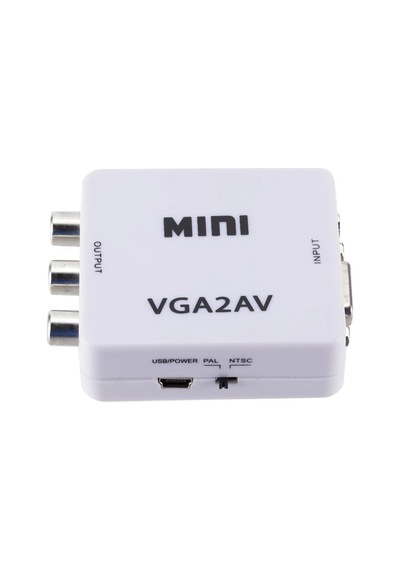 VGA To Av 3 RCA Video 1080P Aktif Çevirici Dönüştürücü Adaptör