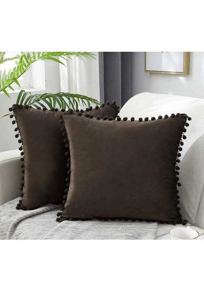 Mercansa 2'li Ponponlu Kırlent Kılıf Seti 40 X 40 Renkli