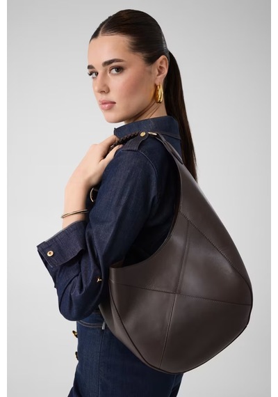 Guess Pauline Hobo Deri Kadın Omuz Çantası Hwzoaap6210 Kahve