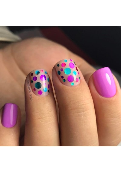 Nail Art Kamifubuki Mavi Sarı Yuvarlak Konfeti Pul 5 Gr Kmf12