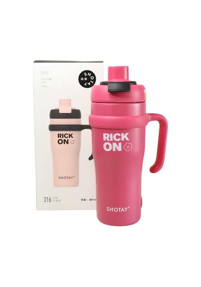 Shotay St-8919 Çift Kullanım Pipetli/rahat İçim Fuşya 1000ml Çelik Termos Diğer