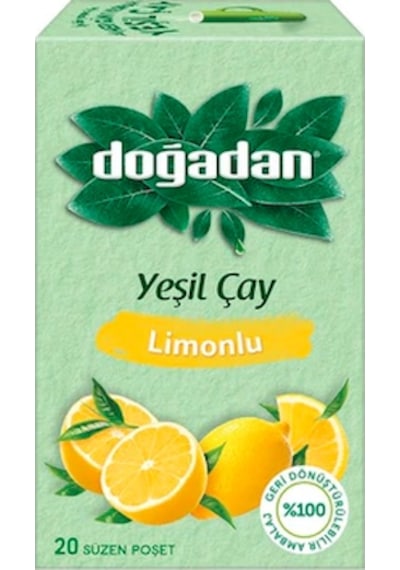 Doğadan Yeşil Çay Limonlu Bitki Süzen Poşet 20'li